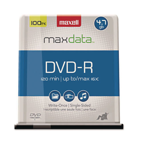 Image of Maxell® Dvd-R Recordable Disc, 4.7 Gb, 16x, Spindle, Gold, 100/pack