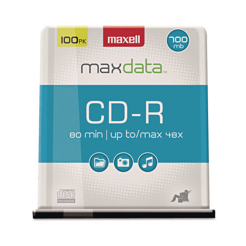 Image of Maxell® Cd-R Discs, 700 Mb/80 Min, 48x, Spindle, Silver, 100/pack