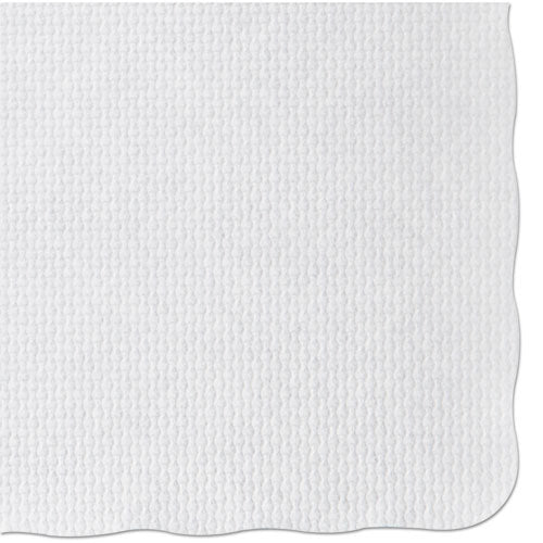 Image of Hoffmaster® Knurl Embossed Scalloped Edge Placemats, 9.5 X 13.5, White, 1,000/carton