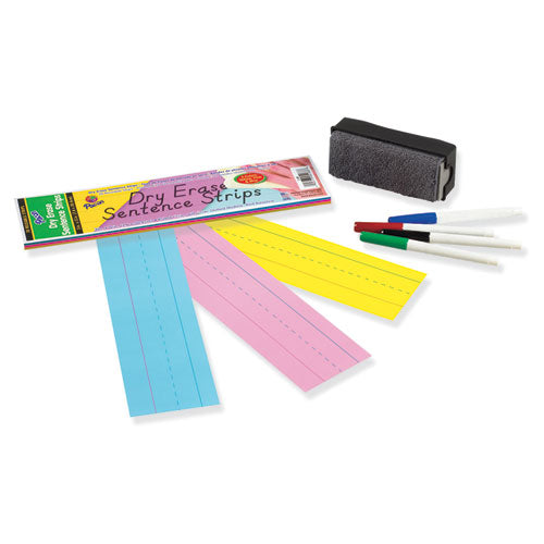 Image of Pacon® Dry Erase Sentence Strips, 12 X 3, Blue; Pink; Yellow, 30/pack