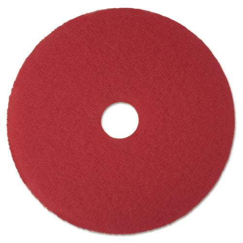 Image of 3M Low-Speed Buffer Floor Pads 5100, 12" Diameter, Red, 5/carton