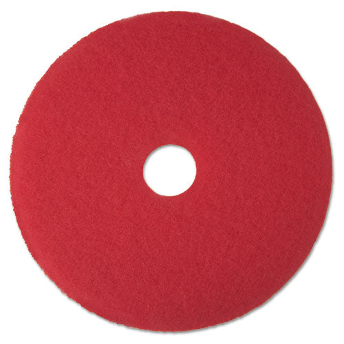 Image of 3M Low-Speed Buffer Floor Pads 5100, 16" Diameter, Red, 5/carton