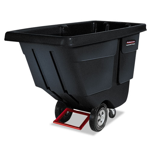 Image of Rubbermaid® Commercial 1 cu yd BRUTE Rotomolded Tilt Truck, 850 lb Capacity, Black