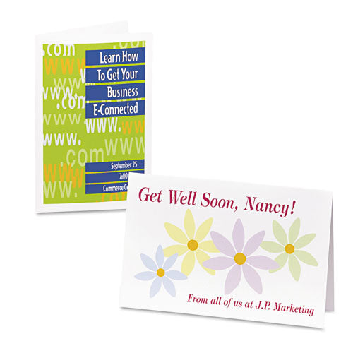 Image of Avery® Half-Fold Greeting Cards with Matching Envelopes, Inkjet, 85 lb, 5.5 x 8.5, Matte White, 1 Card/Sheet, 20 Sheets/Box