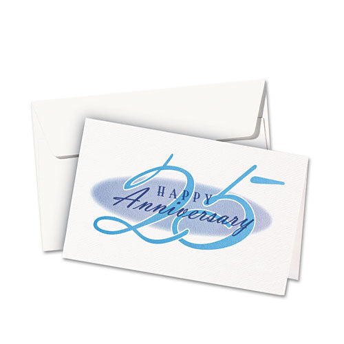 Image of Avery® Half-Fold Greeting Cards with Envelopes, Inkjet, 65 lb, 5.5 x 8.5, Textured Uncoated White, 1 Card/Sheet, 30 Sheets/Box
