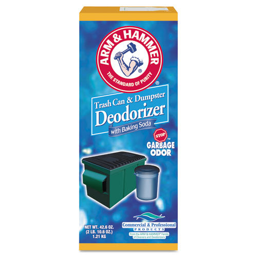Image of Arm & Hammer Trash Can And Dumpster Deodorizer With Baking Soda, Sprinkle Top, Original, Powder, 42.6 Oz Box, 9/carton