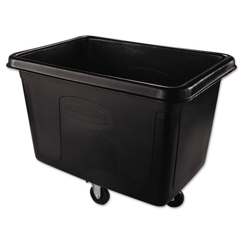 Image of Rubbermaid® Commercial Cube Truck, 105 gal, 500 lb Capacity, Plastic, Black
