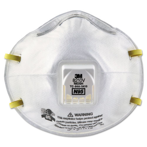 Image of 3M Particulate Respirator 8210V, N95, Cool Flow Valve, Standard Size, 10/Box