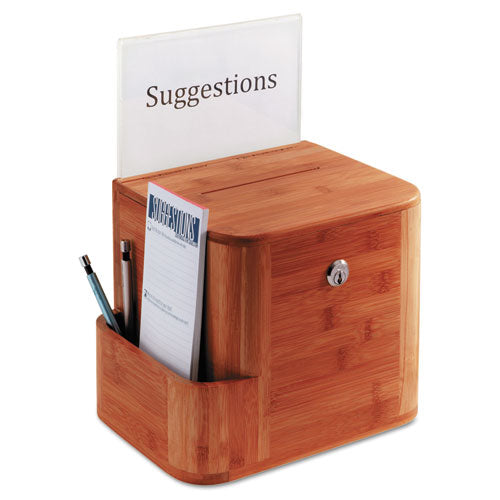 Image of Safco® Bamboo Suggestion Boxes, 10 X 8 X 14, Cherry