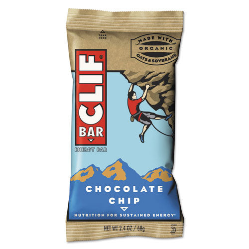 Image of CLIF® Bar Energy Bar, Chocolate Chip, 2.4 Oz, 12/box