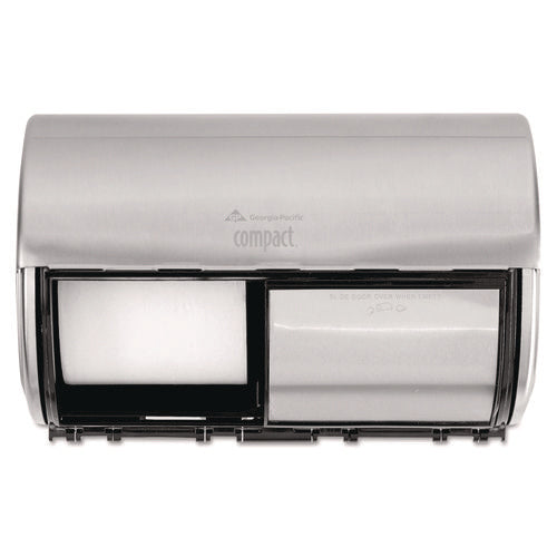 Image of Georgia Pacific® Professional Compact Coreless Side-by-Side 2-Roll Dispenser, 10.13 x 6.75 x 7.13, Stainless Steel