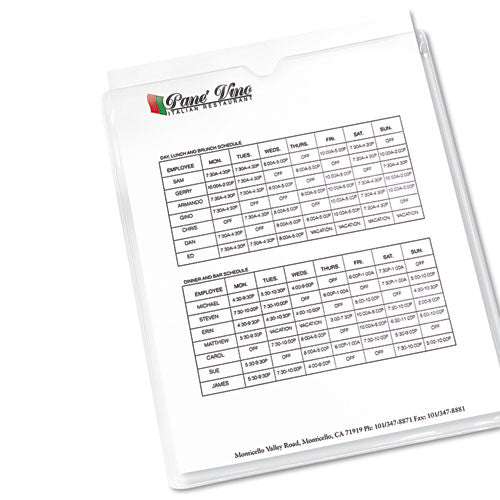 Image of Avery® Top-Load Clear Vinyl Envelopes w/Thumb Notch, 9" x 12", Clear, 10/Pack