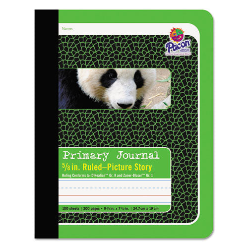 Image of Pacon® Primary Journal, D'Nealian K, Zaner-Bloser 1, Manuscript Format, Green Cover, (100) 9.75 x 7.5 Sheets