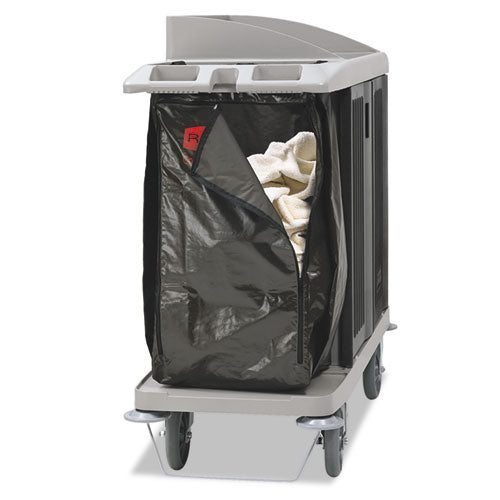 Image of Rubbermaid® Commercial Zippered Vinyl Cleaning Cart Bag for Rubbermaid Commercial 6189, 6190, 6191, 6192, 9T19, 25 gal, 17" x 10.5" x 33", Brown