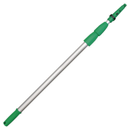 Image of Unger® Opti-Loc Aluminum Extension Pole, 14 Ft, Three Sections, Green/silver