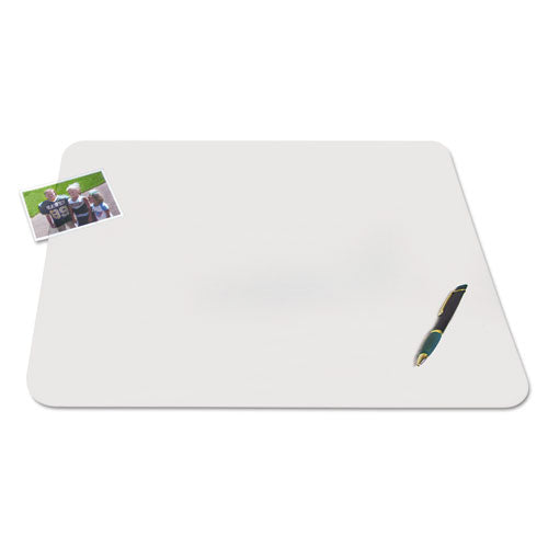 Image of Artistic® KrystalView Desk Pad with Antimicrobial Protection. Matte Finish, 17 x 12, Clear