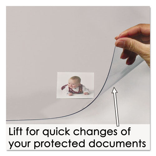 Image of Artistic® KrystalView Desk Pad with Antimicrobial Protection. Matte Finish, 17 x 12, Clear