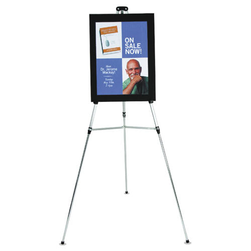 Image of Quartet® Lightweight Telescoping Tripod Easel, 38" To 66" High, Aluminum, Silver