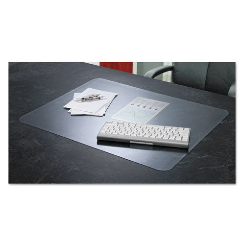 Image of Artistic® KrystalView Desk Pad with Antimicrobial Protection, Glossy Finish, 36 x 20, Clear