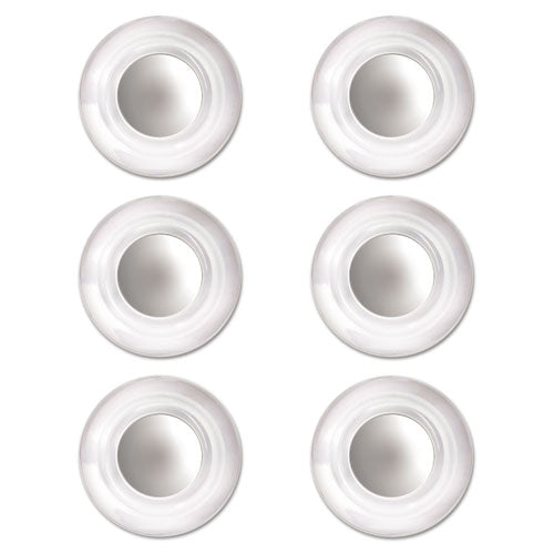Image of Quartet® Glass Magnets, Circles, Large, 0.45" Diameter, Clear, 6/Pack