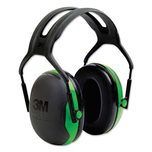 Image of 3M PELTOR X Series Earmuffs, Model X1A, 22 dB NRR, Black/Green