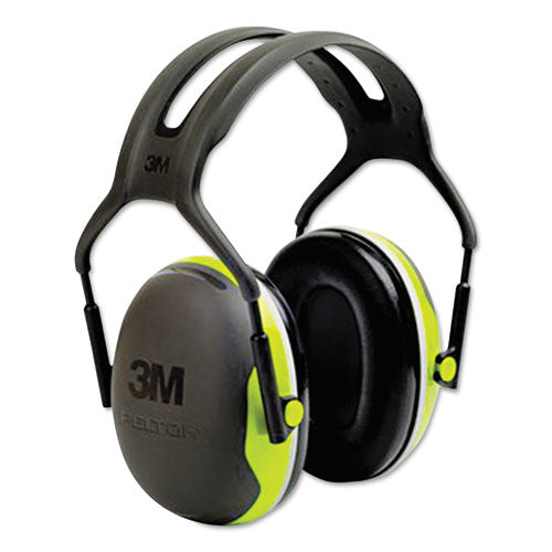 Image of 3M PELTOR X Series Earmuffs, Model X4A, 27 dB NRR, Black/Chartreuse
