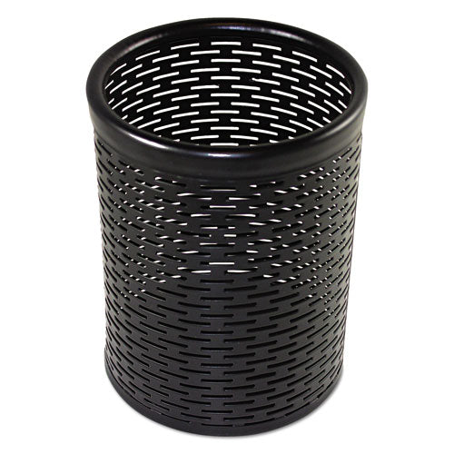 Image of Artistic® Urban Collection Punched Metal Pencil Cup, 3.5" Diameter x 4.5"h, Black