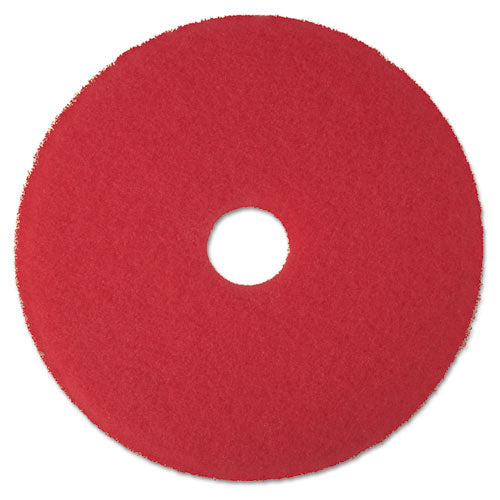 Image of 3M Low-Speed Buffer Floor Pads 5100, 17" Diameter, Red, 5/carton