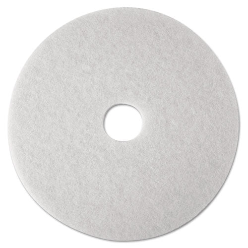 Image of 3M Low-Speed Super Polishing Floor Pads 4100, 27" Diameter, White, 5/carton