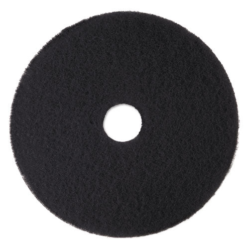 Image of 3M Low-Speed High Productivity Floor Pads 7300, 15" Diameter, Black, 5/carton