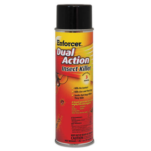 Image of Enforcer® Dual Action Insect Killer, For Flying/Crawling Insects, 17 oz Aerosol Spray, 12/Carton