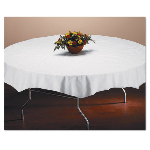 Image of Hoffmaster® Tissue/poly Tablecovers, 82" Diameter, White, 25/carton