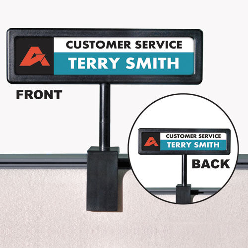 Image of Advantus People Pointer Cubicle Sign, Plastic, 8.5 X 2, Black