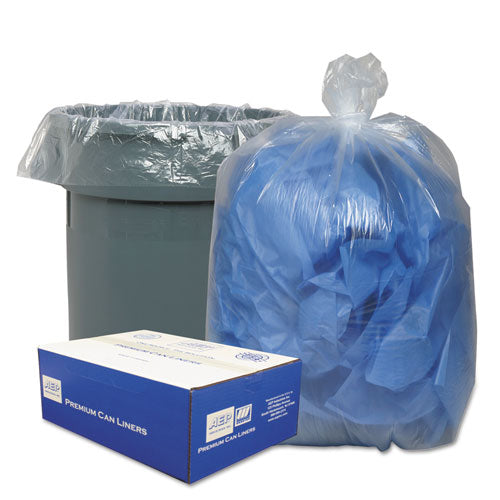 Image of Classic Clear Linear Low-Density Can Liners, 56 gal, 0.9 mil, 43" x 47", Clear, 10 Bags/Roll, 10 Rolls/Carton