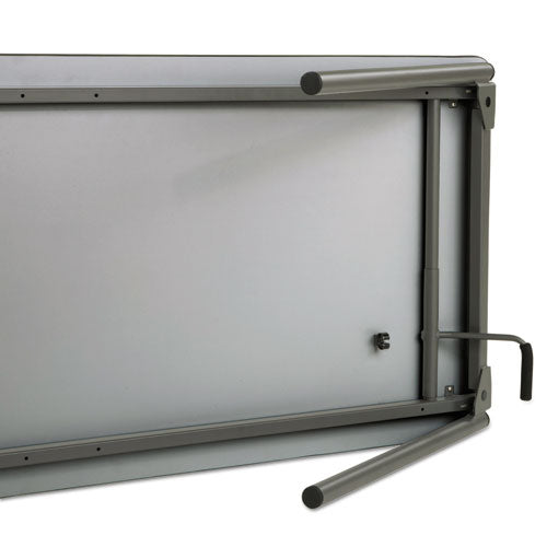 Image of Iceberg Maxx Legroom Wood Folding Table, Rectangular, 72" x 30" x 29.5", Gray/Charcoal