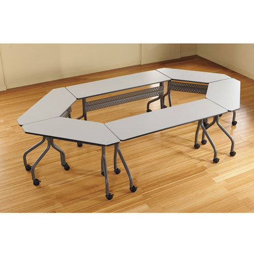 Image of Iceberg OfficeWorks Mobile Training Table, Rectangular, 60" x 18" x 29", Gray/Charcoal