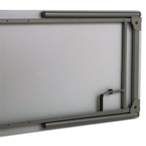 Image of Iceberg Maxx Legroom Wood Folding Table, Rectangular, 72" x 30" x 29.5", Gray/Charcoal