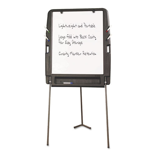 Image of Iceberg Ingenuity Portable Flipchart Easel with Dry Erase Surface, 35" x 30", White Surface, Charcoal Gray Polyethylene Frame