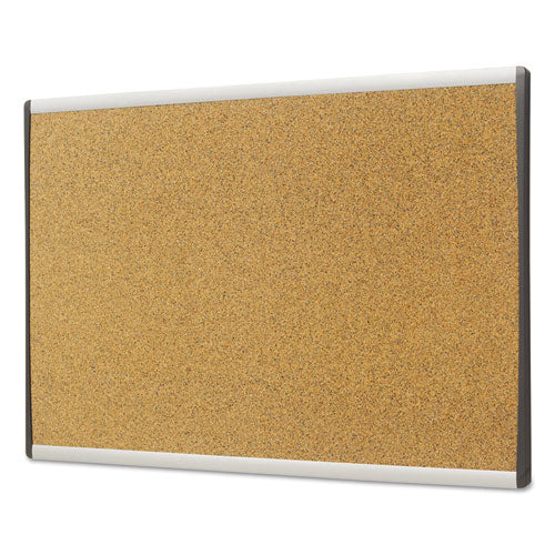 Image of Quartet® ARC Frame Cubicle Board, Cork Bulletin, 24" x 14", Tan Surface, Satin Aluminum Frame