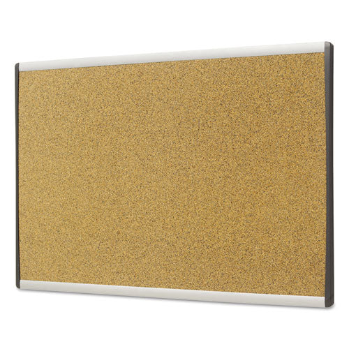 Image of Quartet® ARC Frame Cubicle Board, Cork Bulletin, 30" x 18", Tan Surface, Satin Aluminum Frame