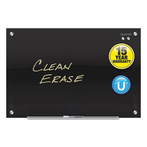 Image of Quartet® Infinity Magnetic Glass Marker Board, 36" x 24", Black Surface