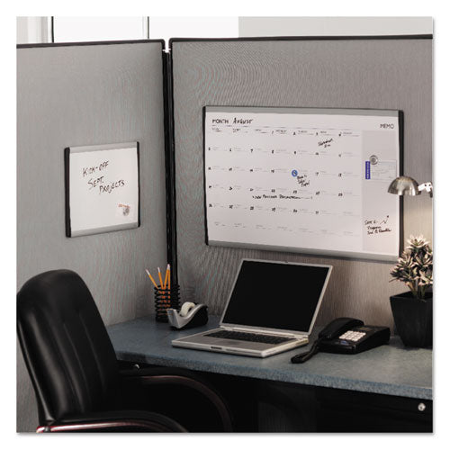 Image of Quartet® ARC Frame Cubicle Board, Magnetic Dry Erase, 14" x 11", White Surface, Satin Aluminum Frame