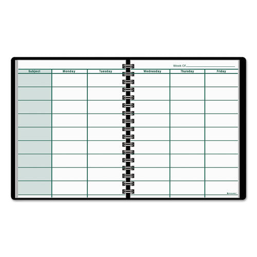 Image of AT-A-GLANCE® Undated Teacher's Planner, Weekly, Two-Page Spread (nine Classes), 10.88 X 8.25, Black Cover