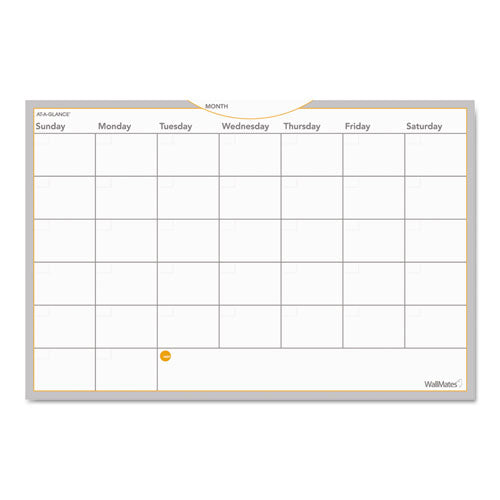 Image of AT-A-GLANCE® Wallmates Self-Adhesive Dry Erase Monthly Planning Surfaces, 36 X 24, White/gray/orange Sheets, Undated