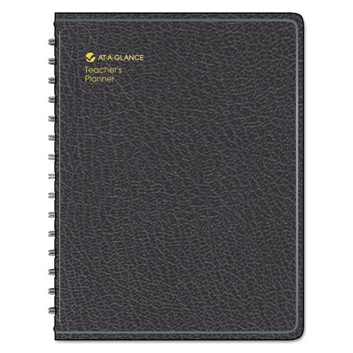 Image of AT-A-GLANCE® Undated Teacher's Planner, Weekly, Two-Page Spread (nine Classes), 10.88 X 8.25, Black Cover