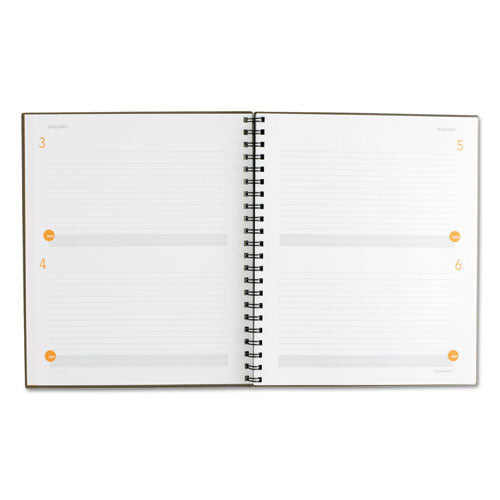 Image of AT-A-GLANCE® Plan. Write. Remember. Planning Notebook Two Days Per Page , 11 X 8.38, Gray Cover, Undated