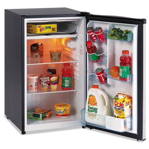 Image of Avanti 4.4 Cf Refrigerator, 19 1/2"w X 22"d X 33"h, Black/stainless Steel