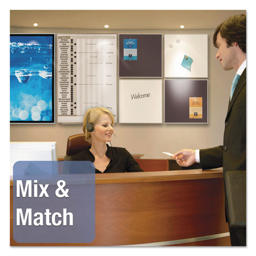 Image of Quartet® Matrix Employee In/Out Board, Vertical, 36-Person Tracking, 34" x 23", White Surface, Satin Aluminum Frame