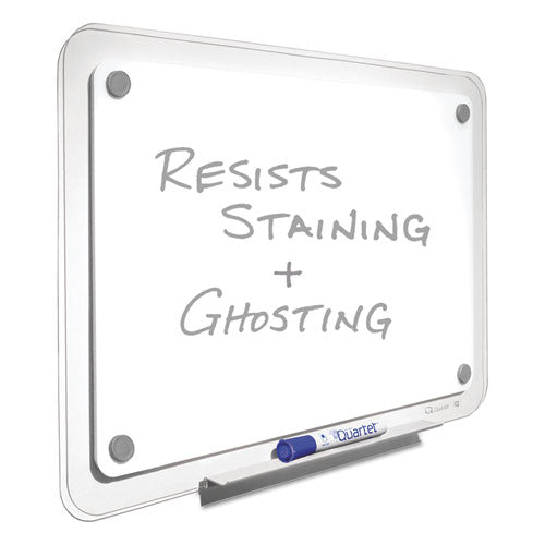 Image of Quartet® iQ Total Erase Translucent-Edge Board, 36" x 23", White Surface, Clear Plastic Frame