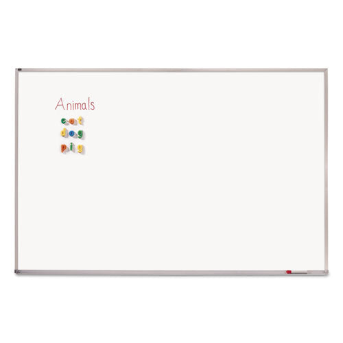 Image of Quartet® Porcelain Magnetic Whiteboard, 72" x 48", White Surface, Satin Aluminum Frame